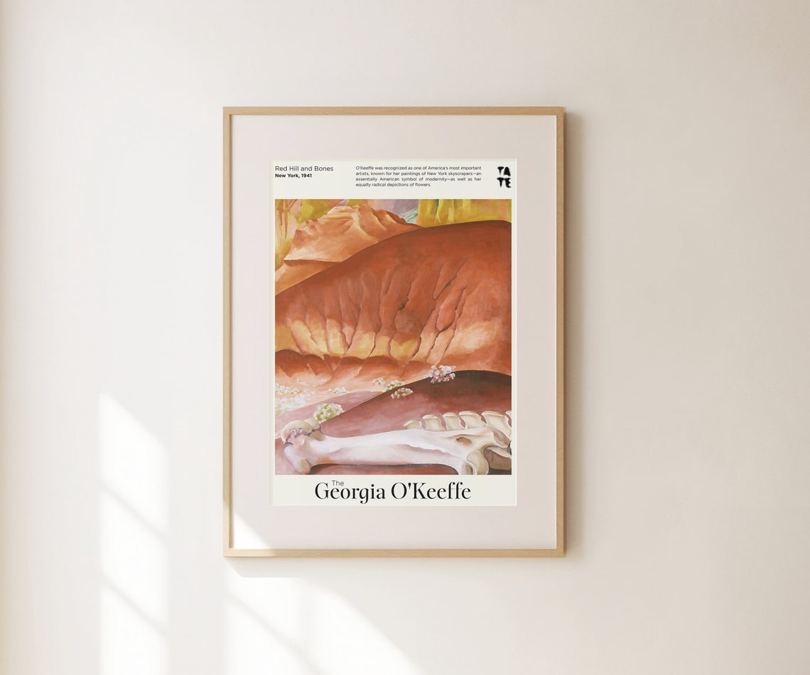 Georgia O'Keeffe Red Hill And Bones Tate Desert Landscape Art Poster - Image 2