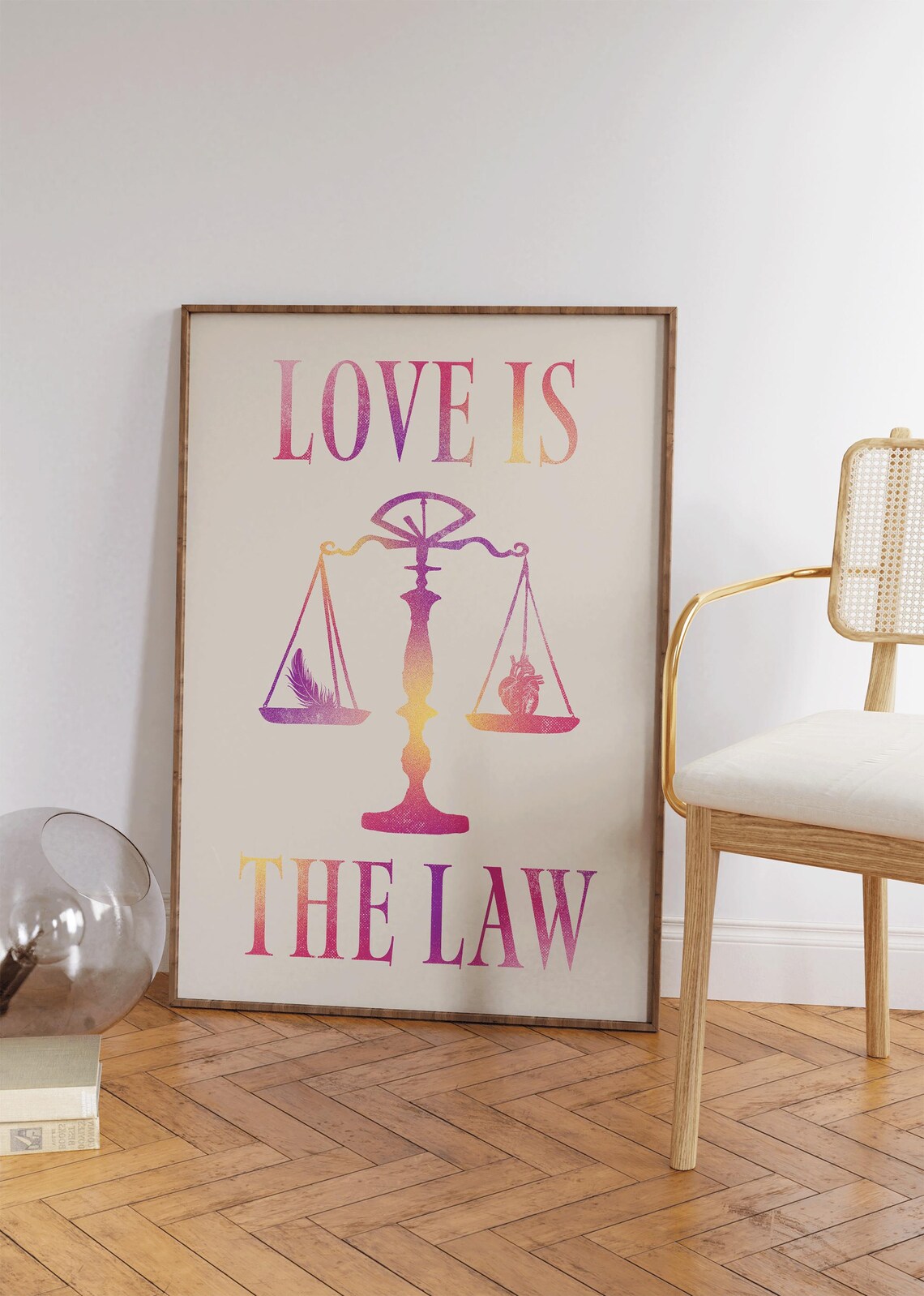Love Is The Law Print Retro Wall Art Girly Gifts Spiritual Inspirational Quotes Preppy Apartment Decor Cute Prints Bedroom Wall Art - Image 4
