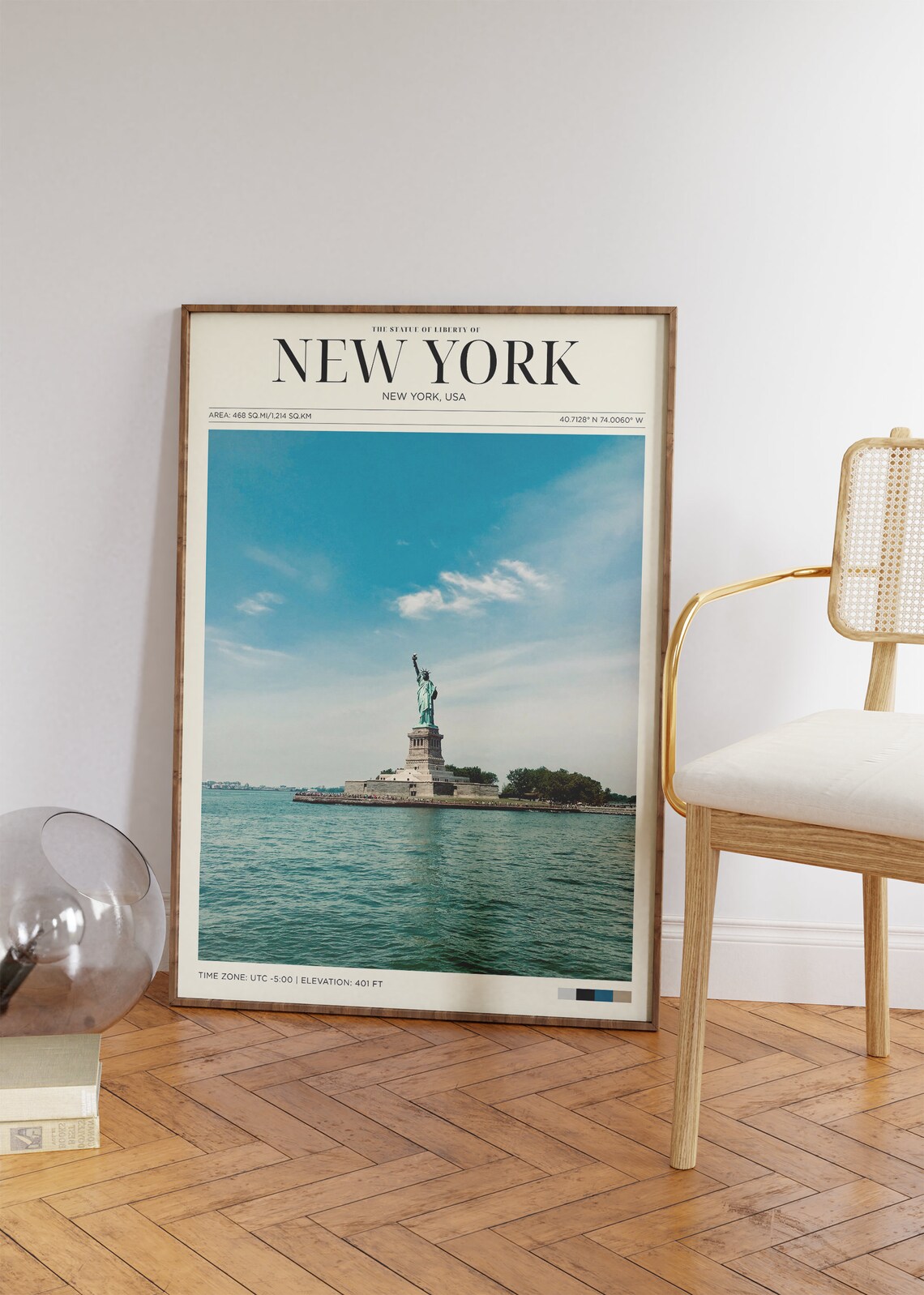 Travel Poster New York Poster Statue Of Liberty Vintage Posters In New York Print For Living Room Large Modern Office Wall Art - Image 2