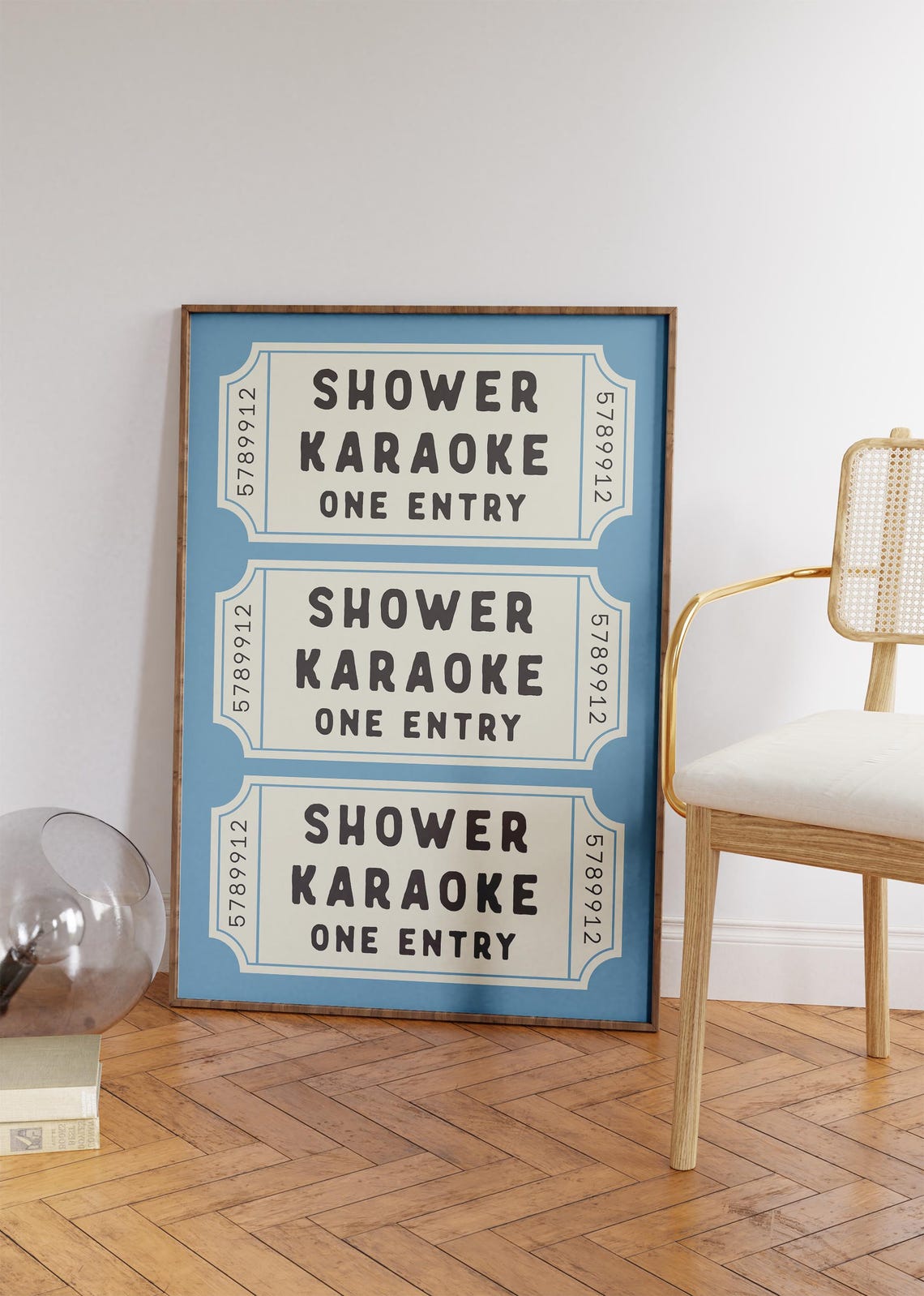 Shower Karaoke Ticket Print Bathroom Decor Aesthetic Shower Singing Poster Retro Preppy Bathroom Art Cute Wall Art - Image 3