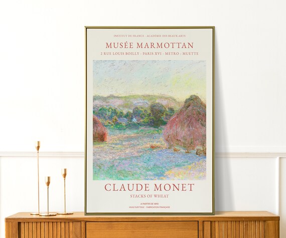 Claude Monet Stacks Of Wheat 1890 Impressionist Field Exhibition Poster