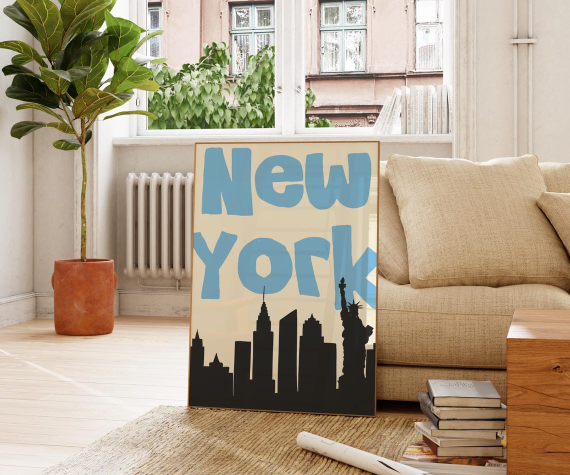 Retro New York Wall Art Trendy Nyc Poster Aesthetic Travel Wall Art For Living Room Or Apartment Decor Cute Travel Poster - Image 2