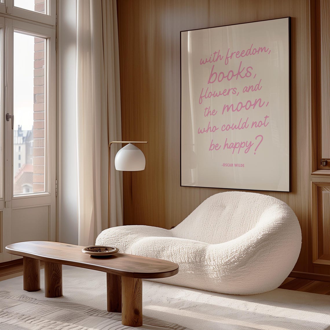 Oscar Wilde Quote Pink Script Typography Inspirational Wall Art Print - Image 3