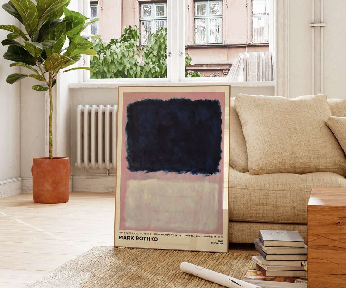 Mark Rothko Untitled Pink Blue Abstract Exhibition Wall Art Poster - Image 3