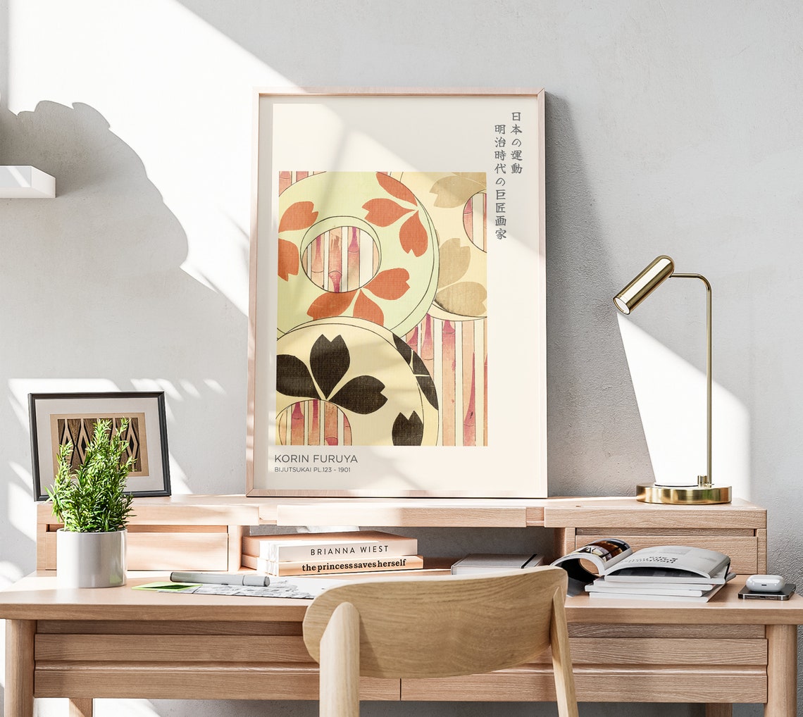 Korin Furuya Bijutsukai Japanese Floral Pattern Modern Art Print - Image 2