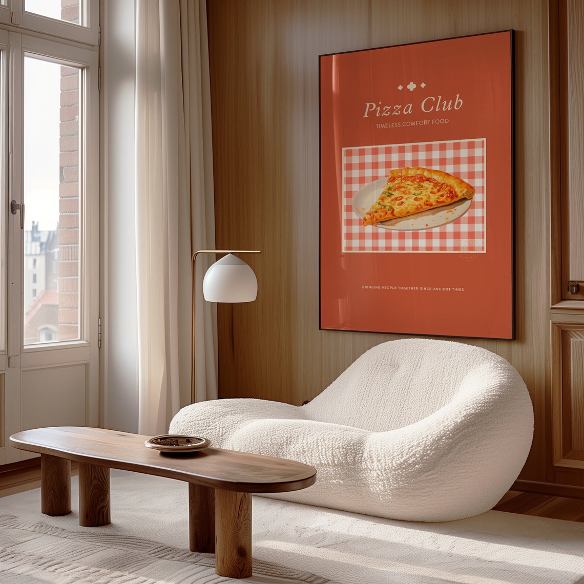 Pizza Club Timeless Comfort Food Retro Red Kitchen Wall Art Poster - Image 4