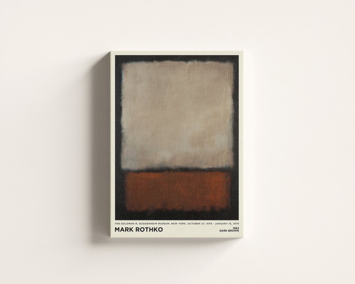 Mark Rothko Dark Brown 1963 Abstract Exhibition Wall Art Canvas Poster - Image 2