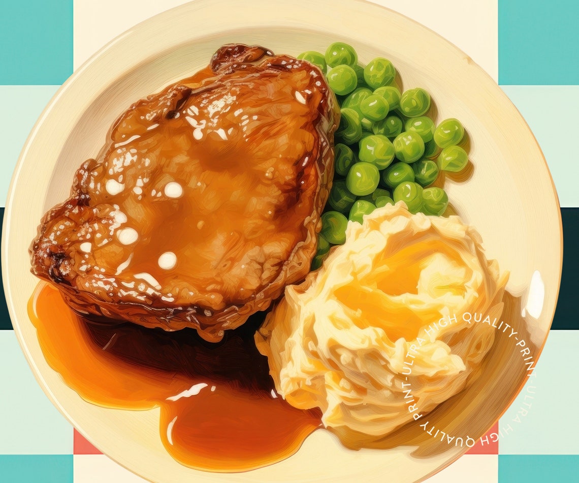 Steak Club Quintessential Feast Retro Dinner Plate Kitchen Art Print - Image 5