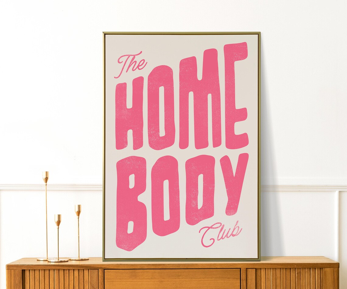 The Homebody Club Art Aesthetic Apartment Decor Minimalist Typography Print Mid Century Modern Home Gifts Large Living Room Wall Art - Image 2