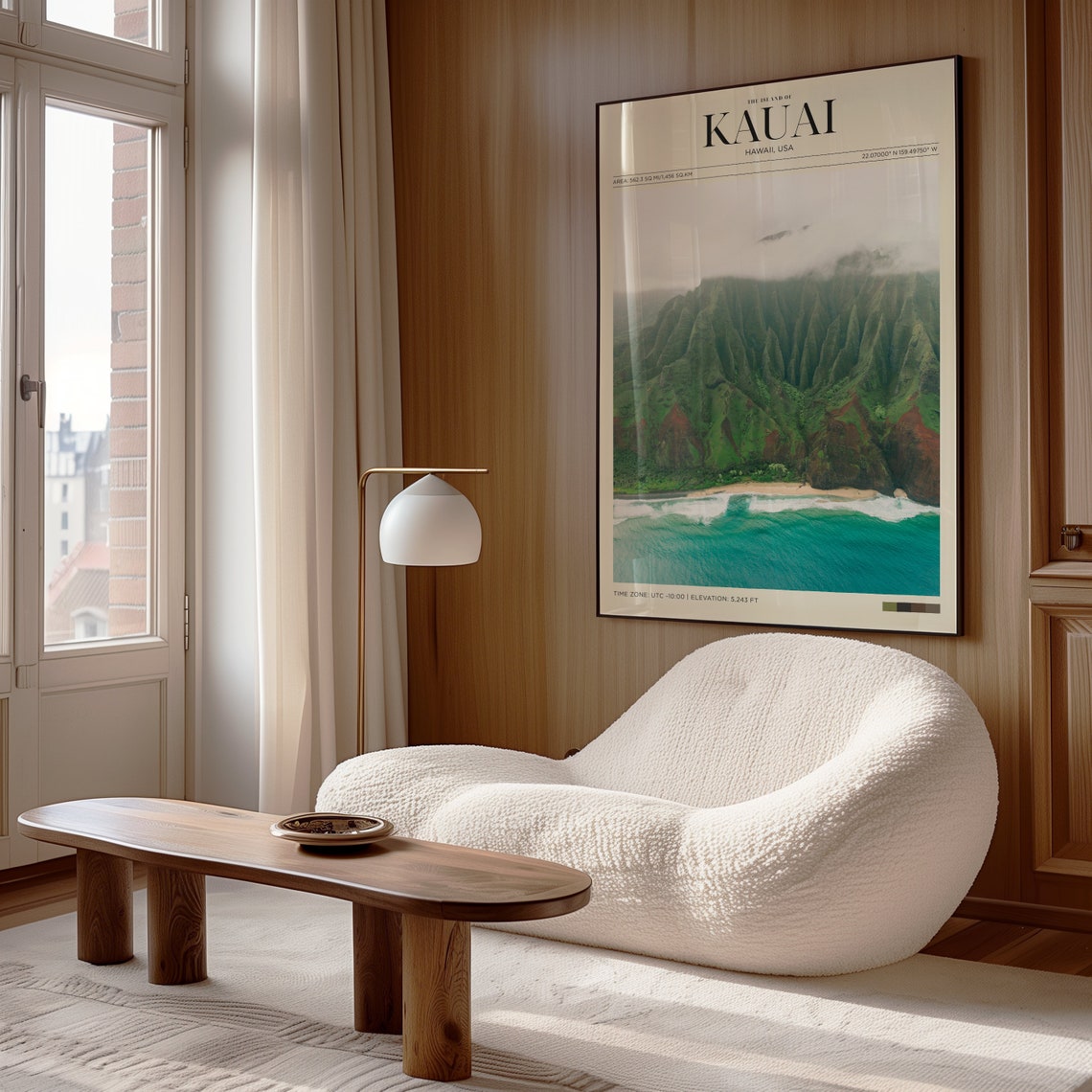 Travel Poster Hawaii Poster Kauai Hill Poster Hawaii Vintage Poster Hawaiian Wall Art For Living Room Modern Island Office Wall Art - Image 4