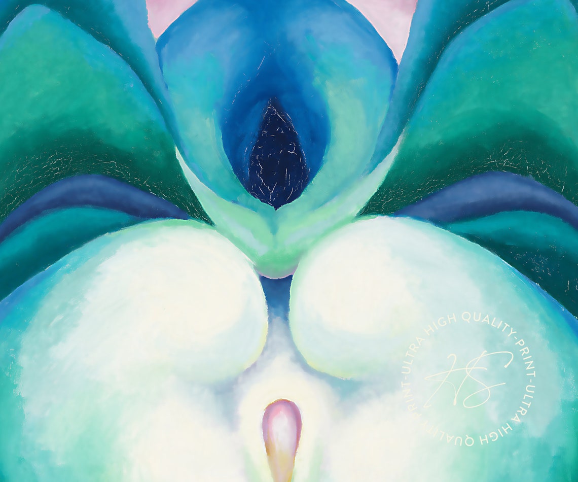 Georgia O'Keeffe White Blue Flower Tate Botanical Close Up Poster - Image 4