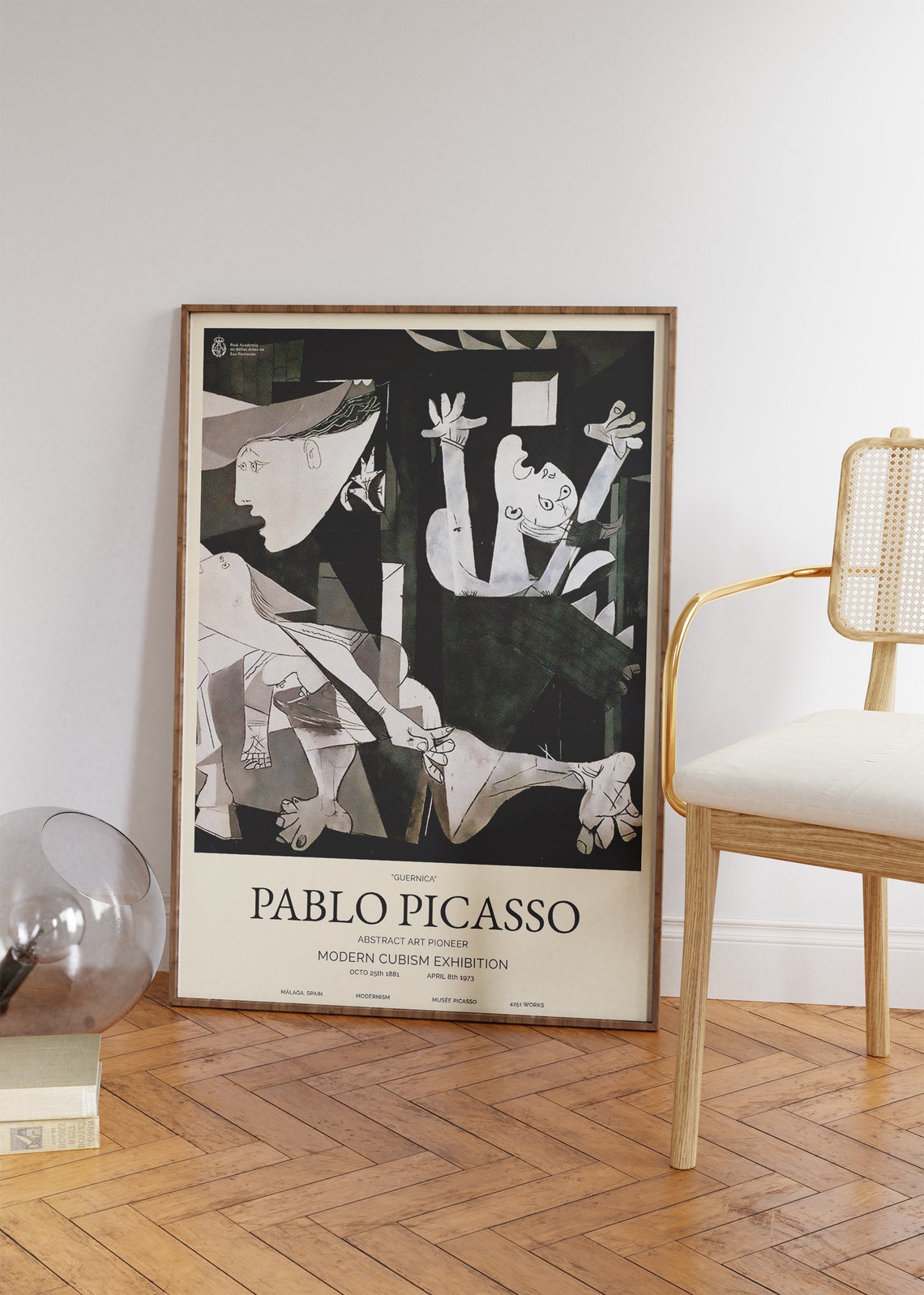 Pablo Picasso Guernica 1937 Black White Cubist Exhibition Art Poster - Image 4