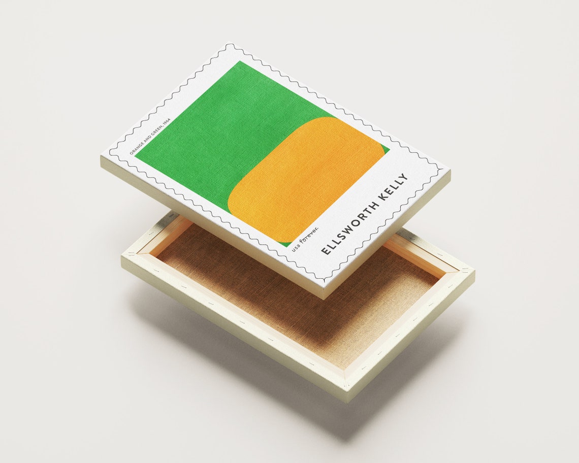 Ellsworth Kelly Orange and Green 1964 Geometric Stamp Art Print - Image 4