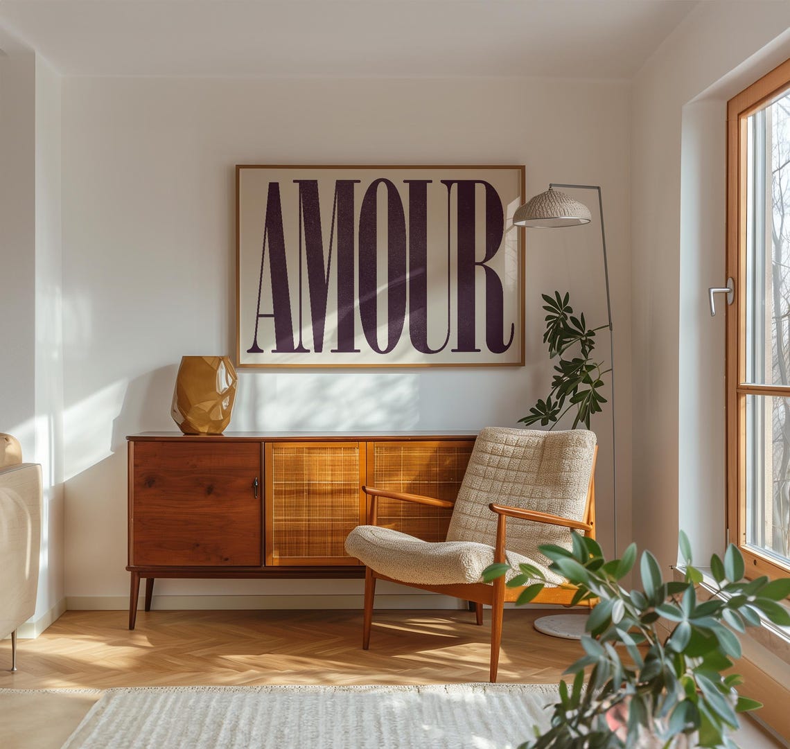 Amour Bold Plum Serif French Typography Romantic Wall Art Poster - Image 4