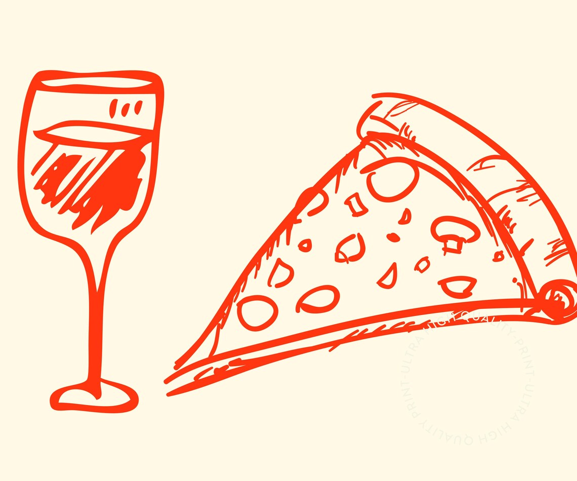 Pizza And Wine Social Club Fridays Till Late Kitchen Typography Poster - Image 5
