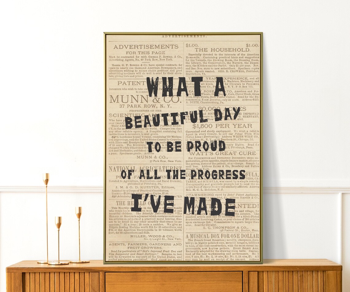 What A Beautiful Day To Be Proud Of Progress Motivational Quote Wall Art - Image 2