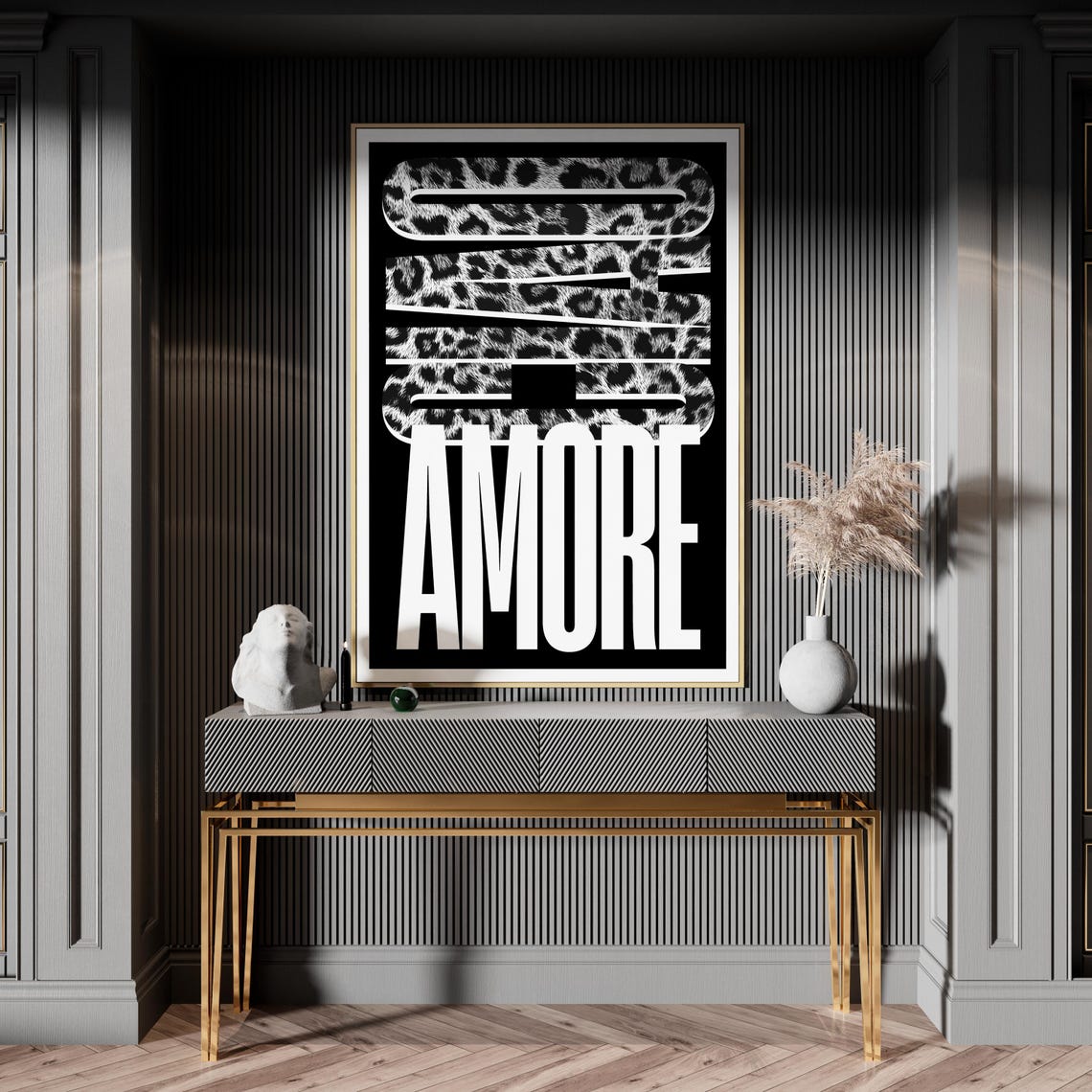Ciao Print Typography Wall Art Funky Home Decor Minimalist Bedroom Cool Y2k Room Leopard Black And White