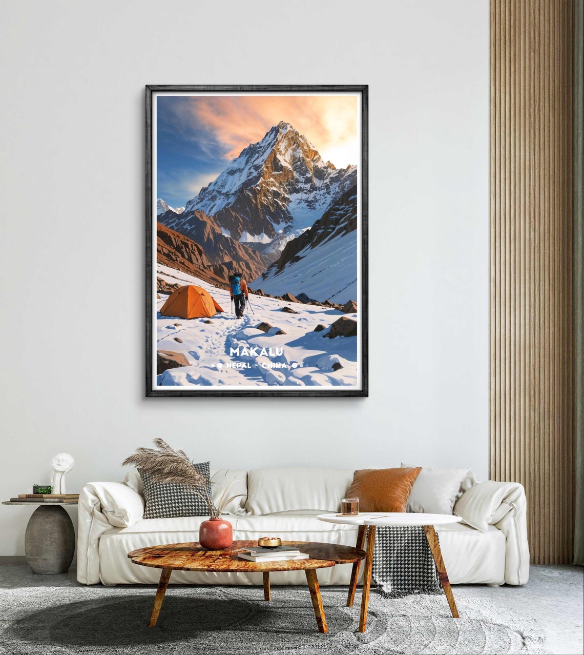 Makalu Nepal China Snowy Peak Climber Sunset Mountain Poster - Image 4