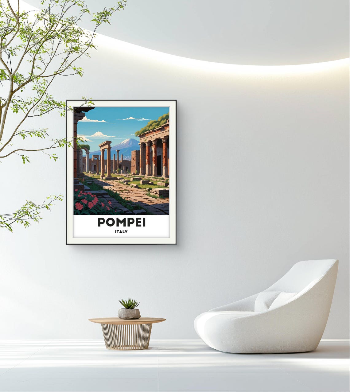 Pompei Italy Ancient Roman Ruins With Vesuvius Mountain View Poster - Image 3