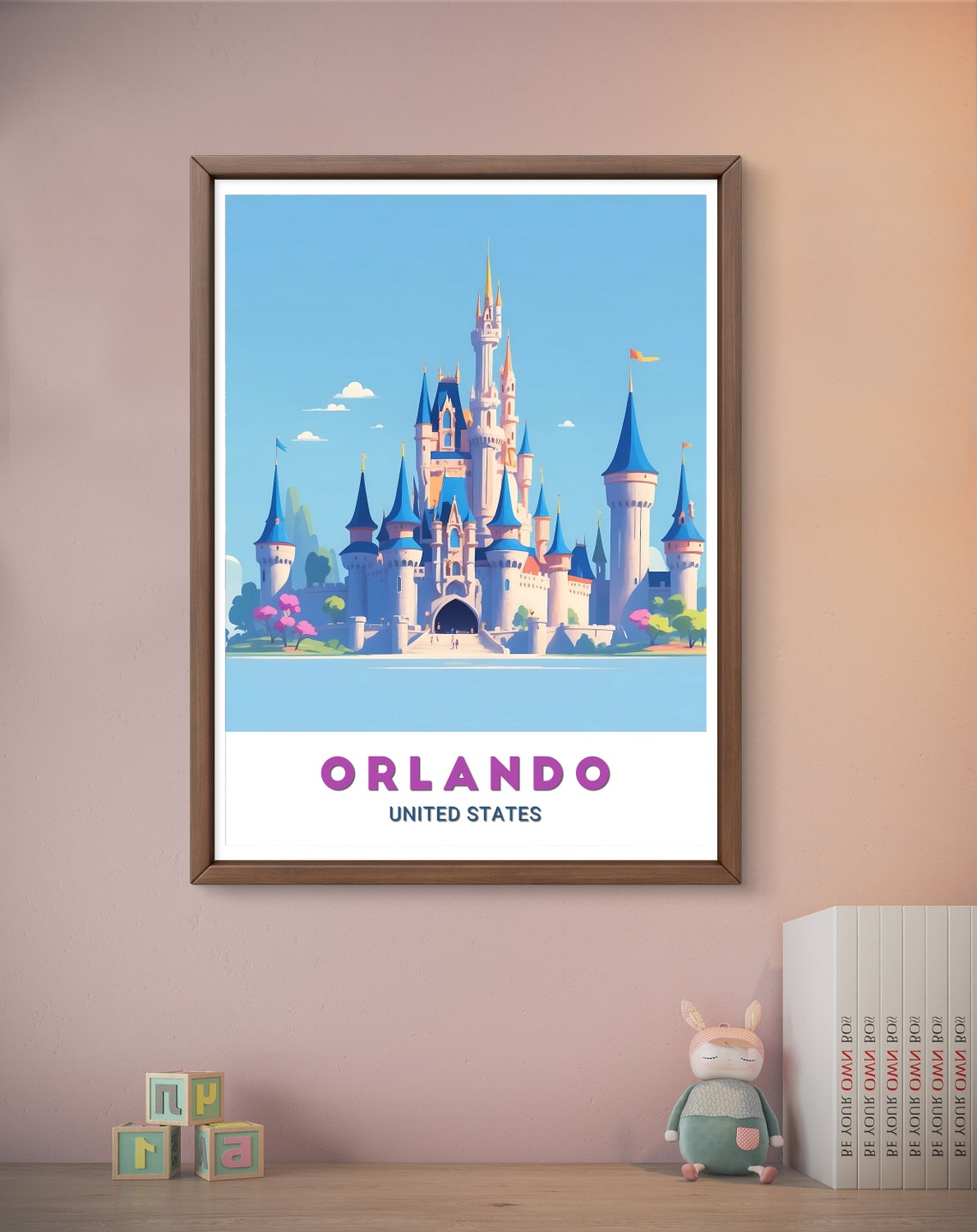Orlando United States Daytime Blue Spire Fairy Tale Castle Poster - Image 2