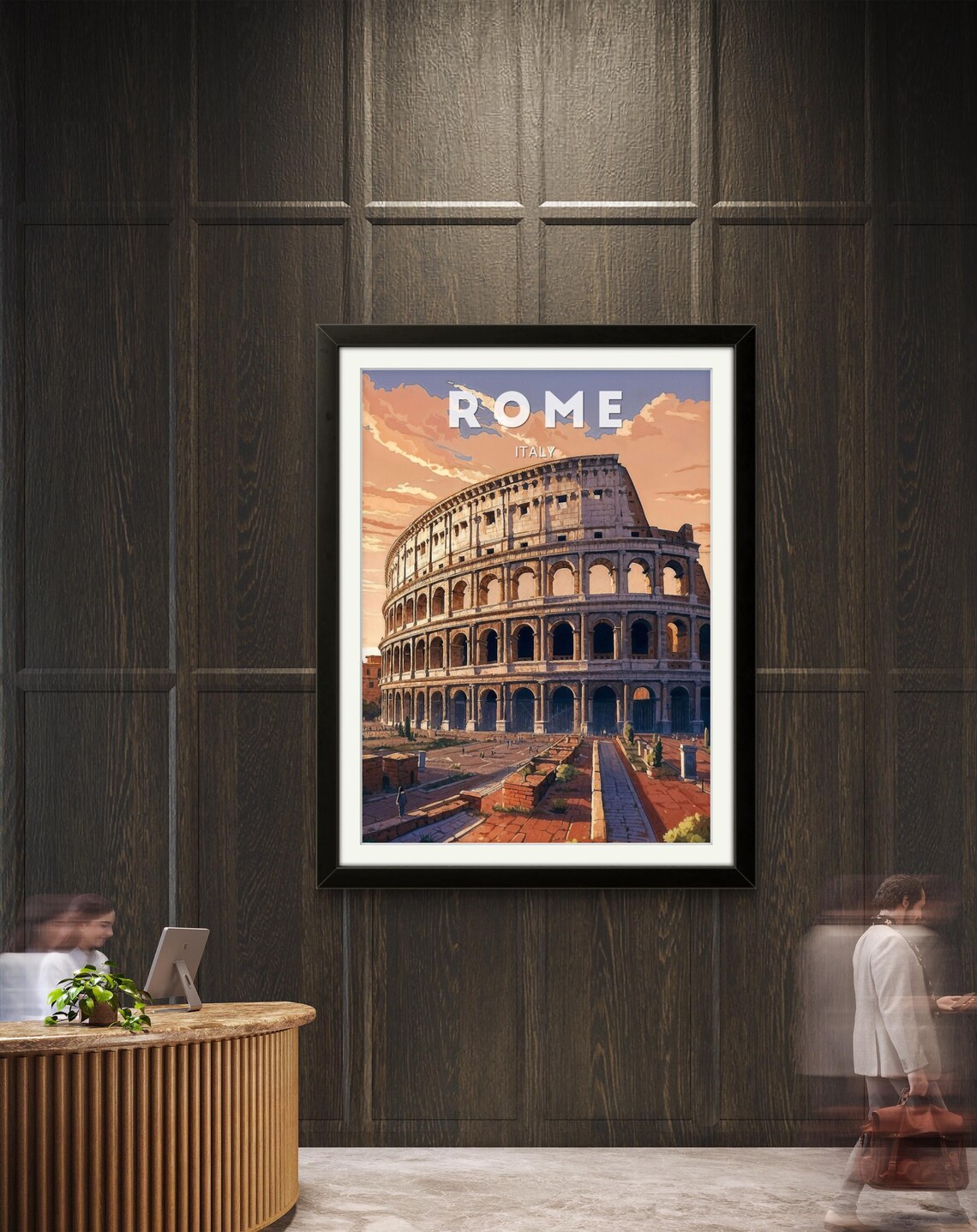 Rome Colosseum Sunset Ancient Roman Landmark Evening Travel Poster - Image 2