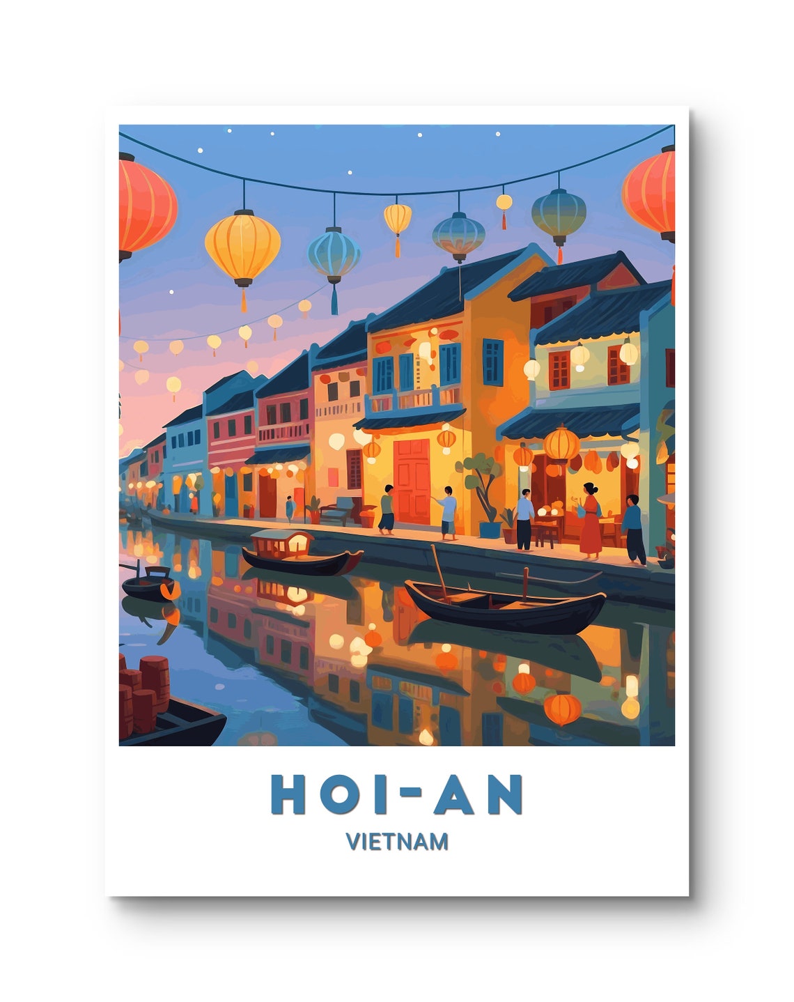 Hoi An Vietnam Lantern Lit Riverside Evening Travel Magic Poster