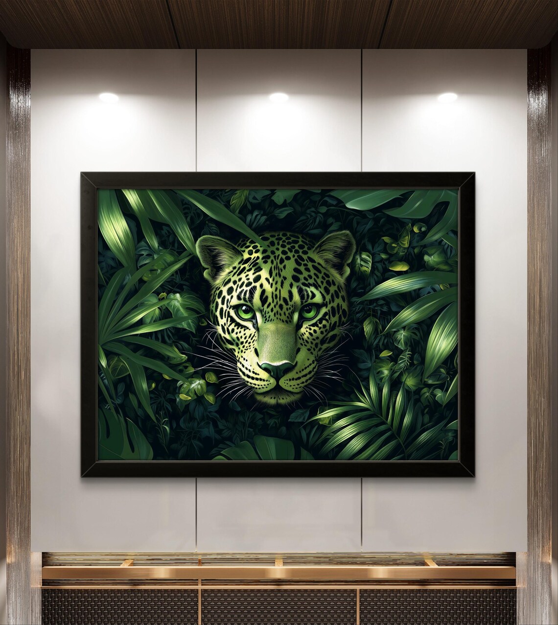 Green Leopard Art, Whimsical Home Accent - Image 2