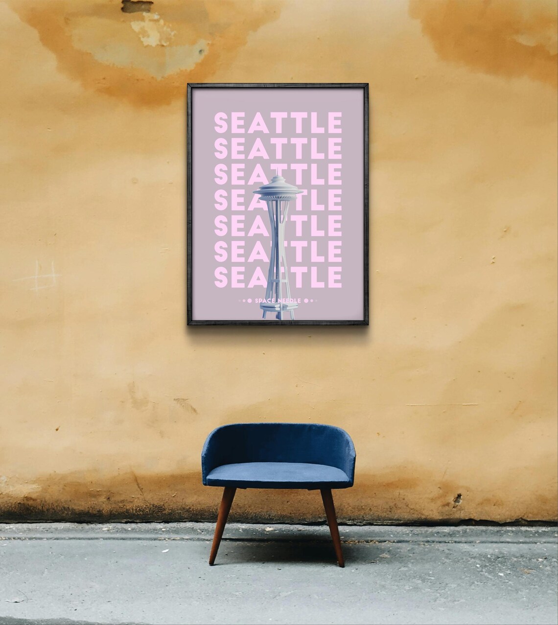 Seattle Space Needle Modern Art Print, Office Decor