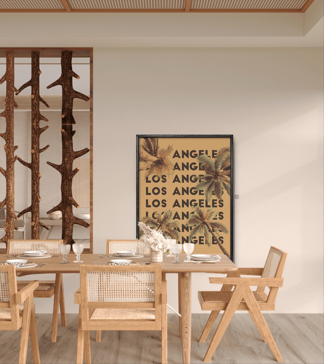 Los Angeles Retro Sunset Poster, Bold Typography - Image 2