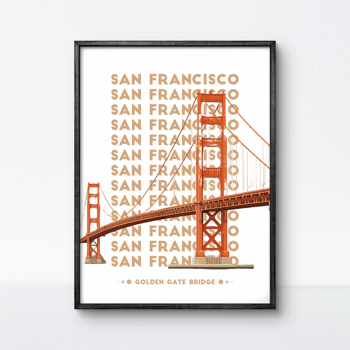 San Francisco Golden Gate Bridge, Minimalist Travel Poster