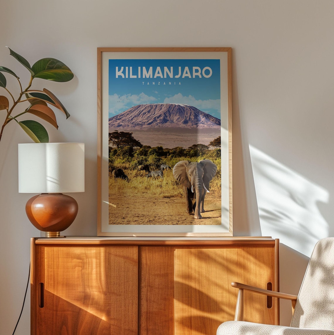 Kilimanjaro Travel Poster, Tanzania Mount Art Print