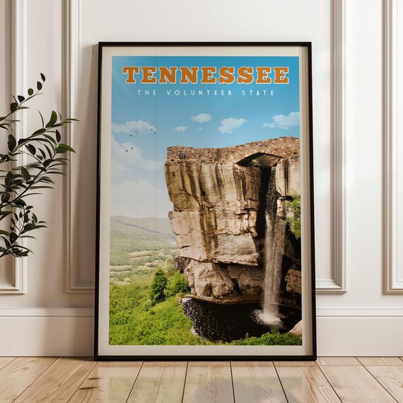 Tennessee Travel Poster Print Wall Art Canvas Gift Map Nashville Postcard