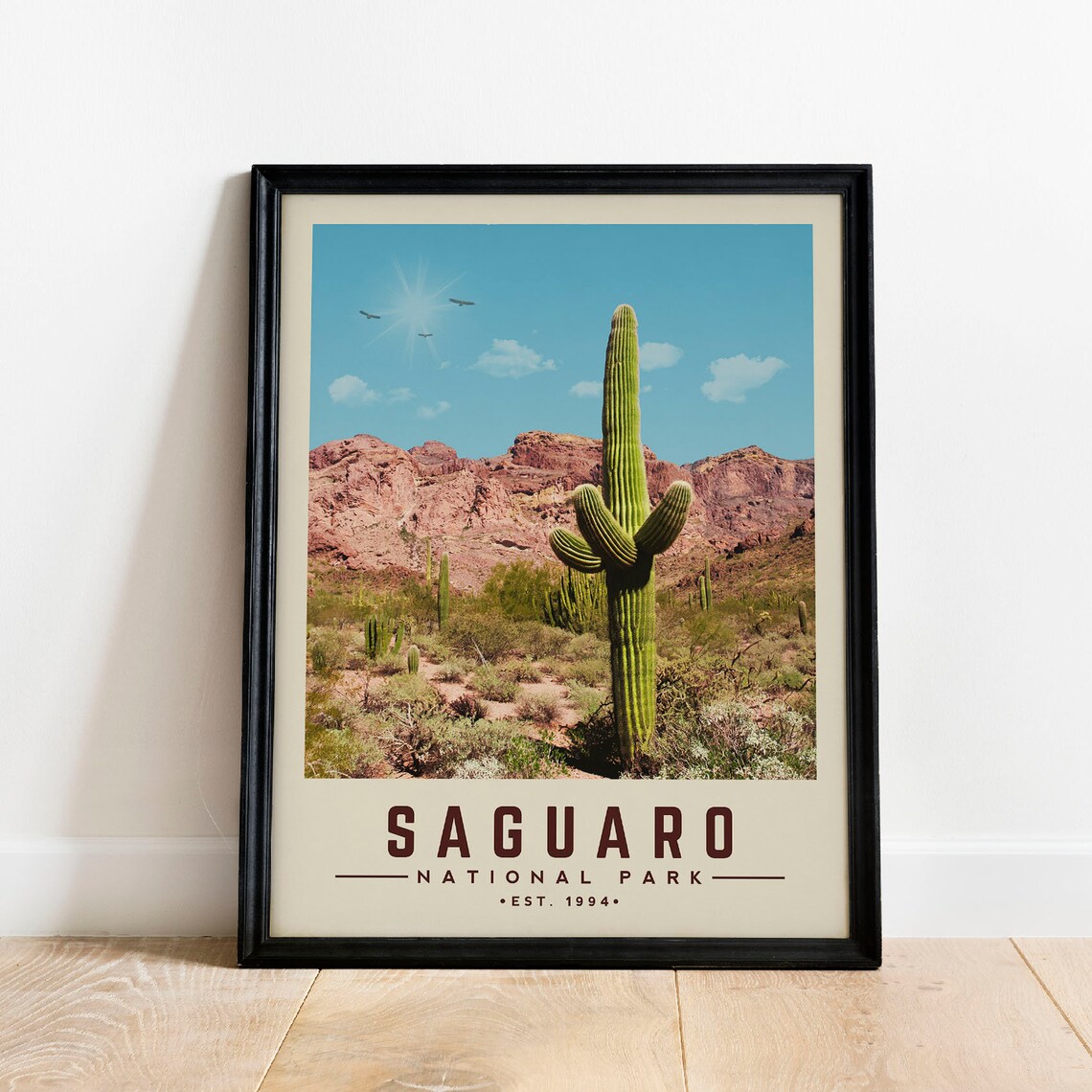 Saguaro National Park 1994 Giant Cactus Desert Photo Travel Poster