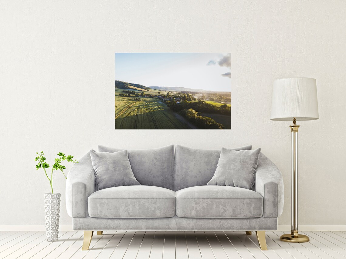 Heyshott South Downs England Golden Morning Over Rolling Green Hills Poster - Image 2