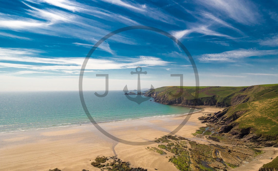 Newgale Beach Pembrokeshire Wales Panoramic Coastal Landscape Print - Image 3
