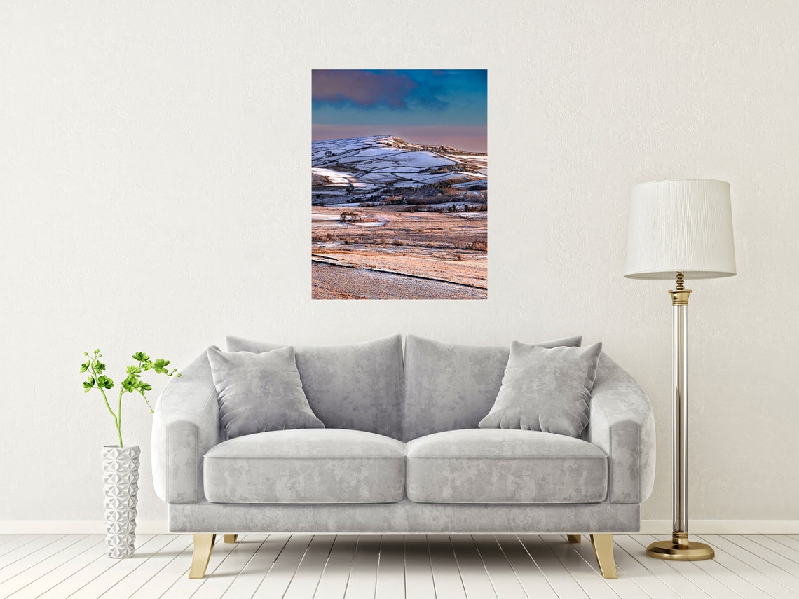 Flash Staffordshire Moorlands Snow Dusted Hills Winter Poster - Image 2