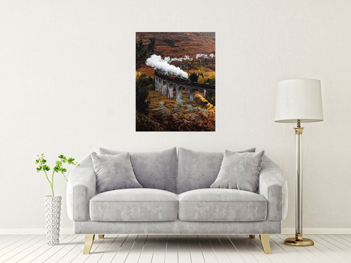 Glenfinnan Viaduct Steam Train Autumn Highlands Scotland Poster - Image 2