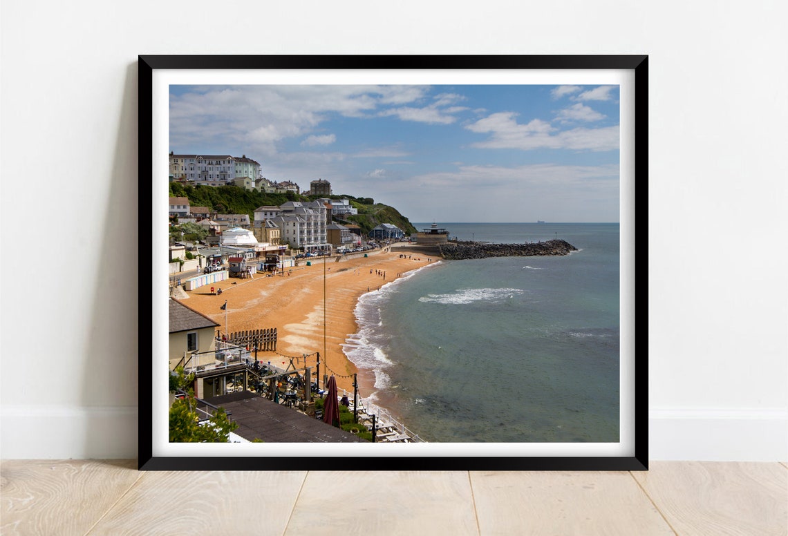 Ventnor Beach Isle Of Wight Sandy Bay Cliffsides Houses Summer Poster