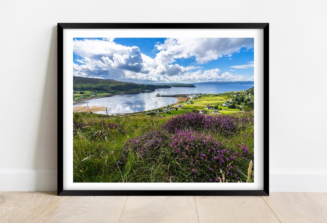 Uig Village Isle of Skye Scotland Summer Bay Heather View Poster