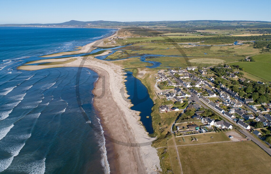 Moray Firth Scotland Aerial Coast With Village And Estuary Poster - Image 3