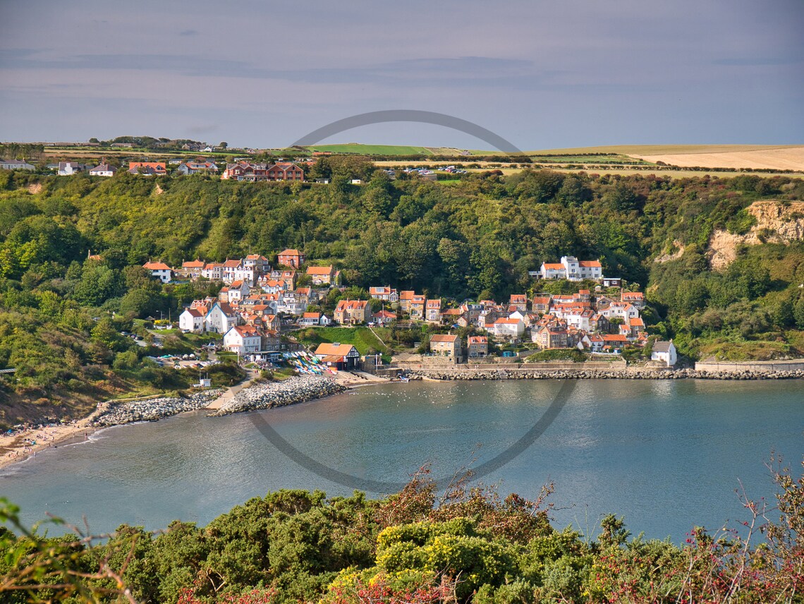 Runswick Bay Fishing Village North Yorkshire Coastline Poster - Image 3