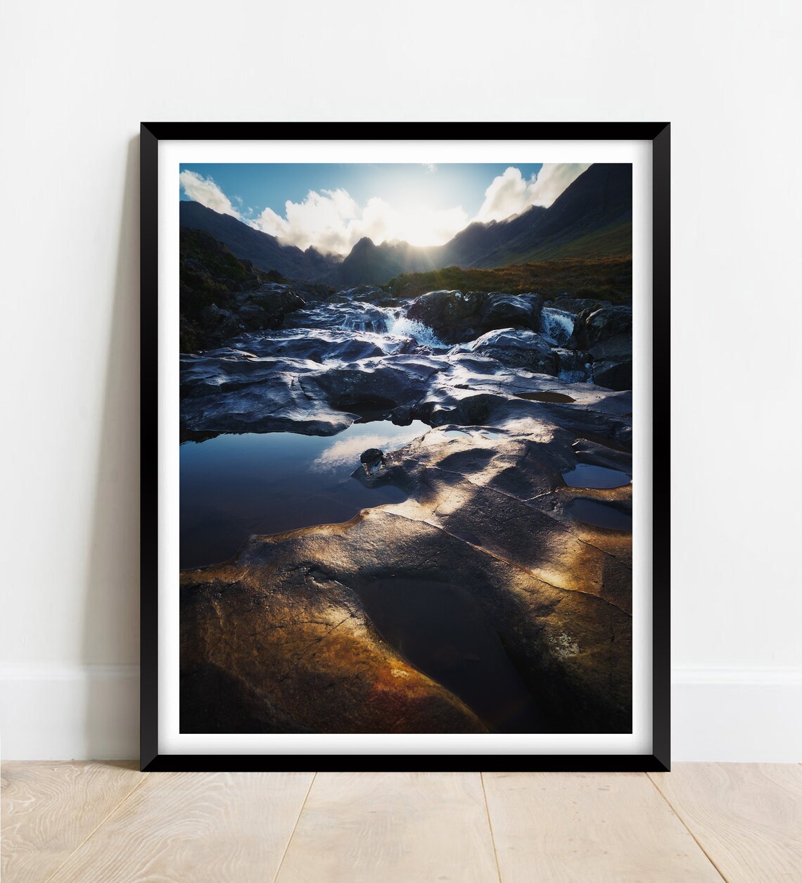 Glen Brittle Isle Of Skye Rocky Pools Sunrise Mountains Poster