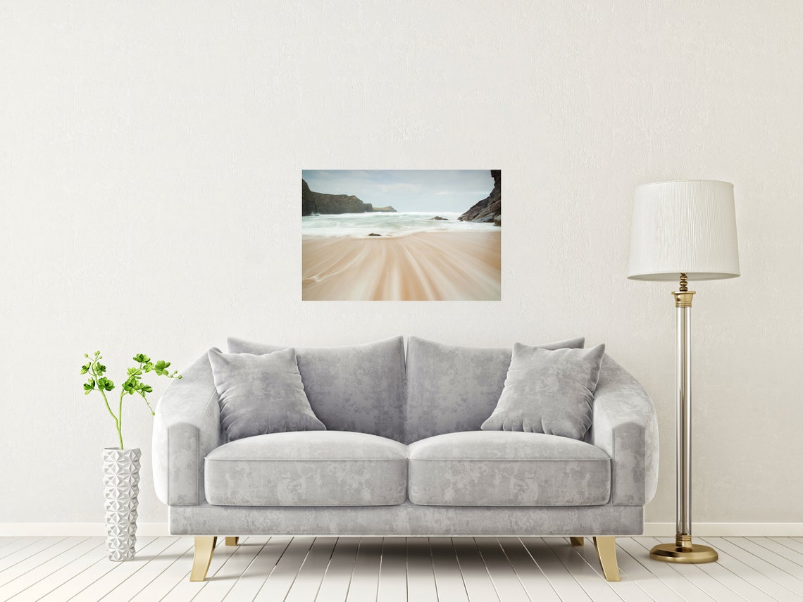 Whipsiderry Beach Cornwall Dramatic Waves Rocky Cliffs Surf Poster - Image 2