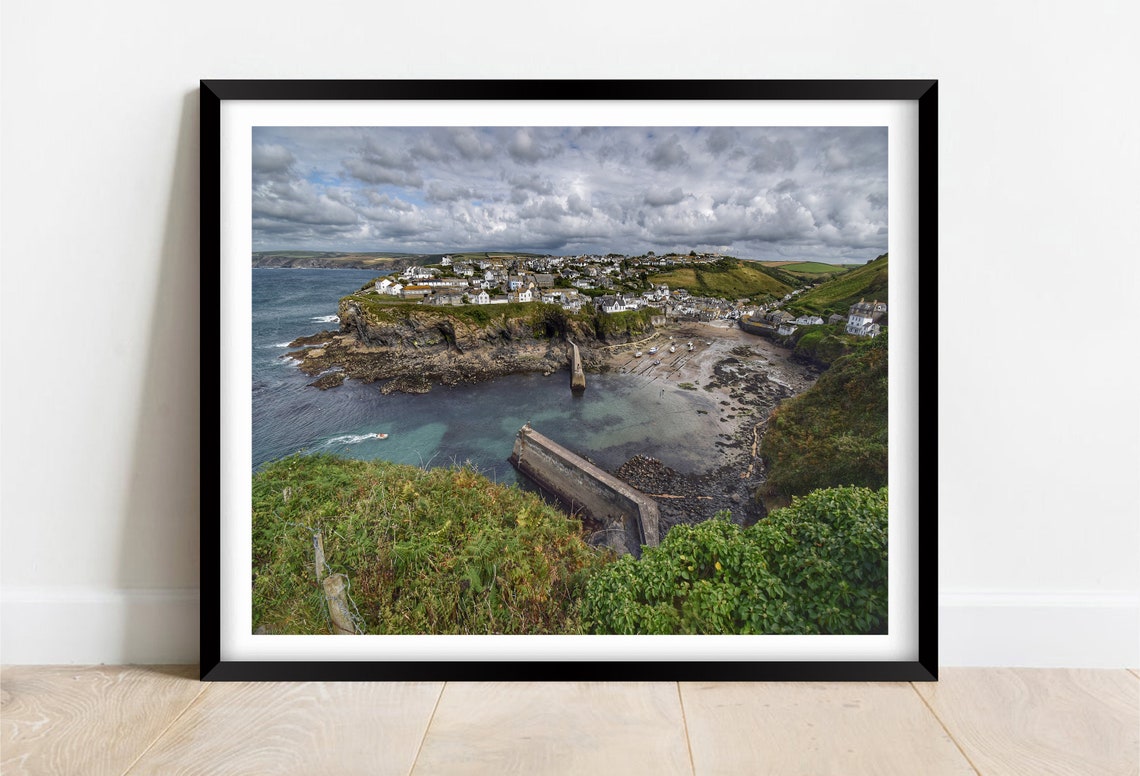 Port Isaac Cornwall Fishing Village Harbour Breakwater Cove Poster