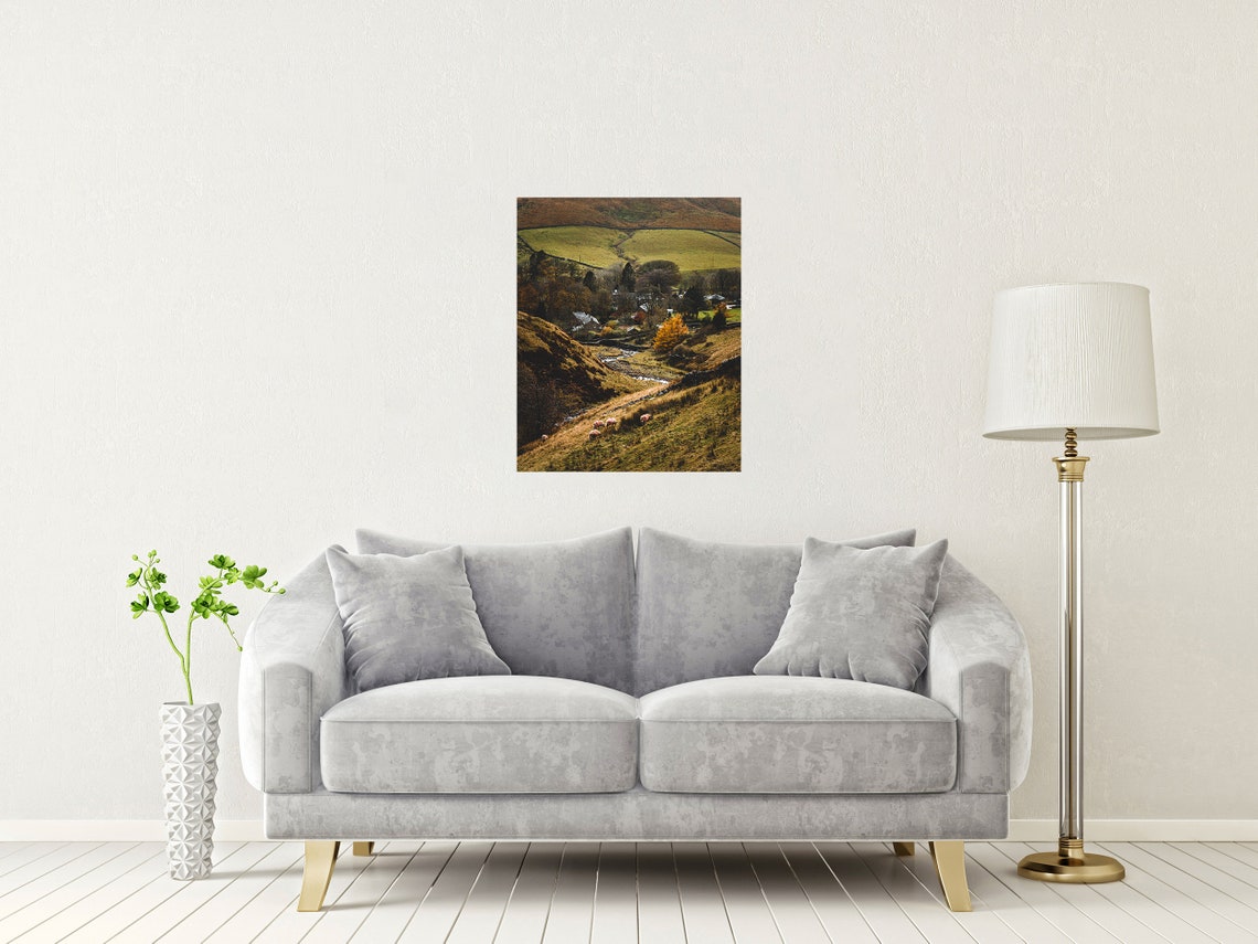 Dentdale Yorkshire Dales Sheep Grazing Autumn Valley View Poster - Image 2