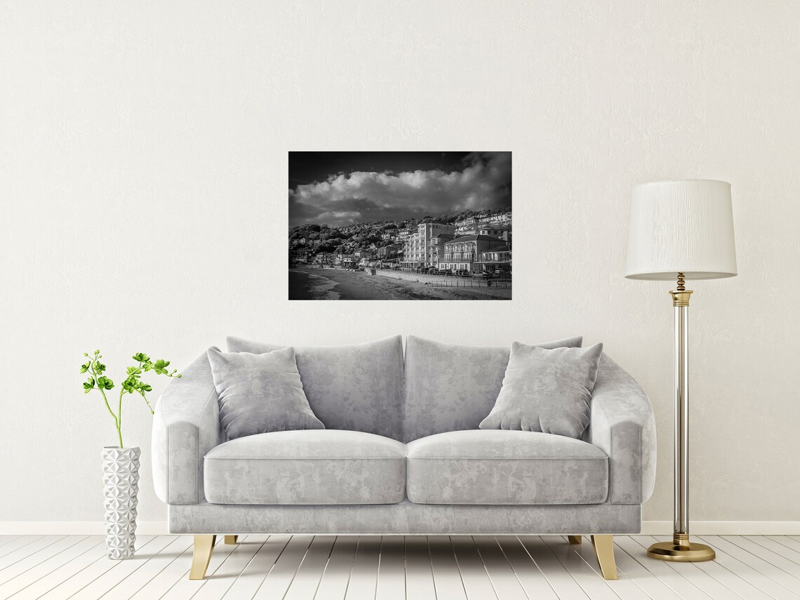 Black and White Photograph of a Victorian Seaside Resort Town Poster - Image 2
