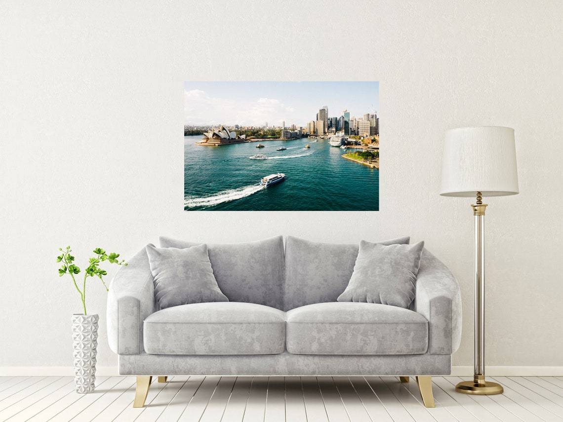 Sydney Harbour Australia Opera House Ferries Aerial Skyline Poster - Image 2