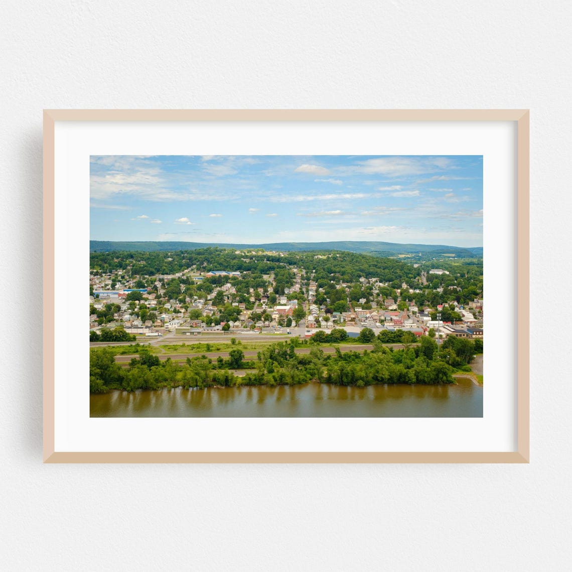 Selinsgrove Pennsylvania River Town Aerial View Summer Poster