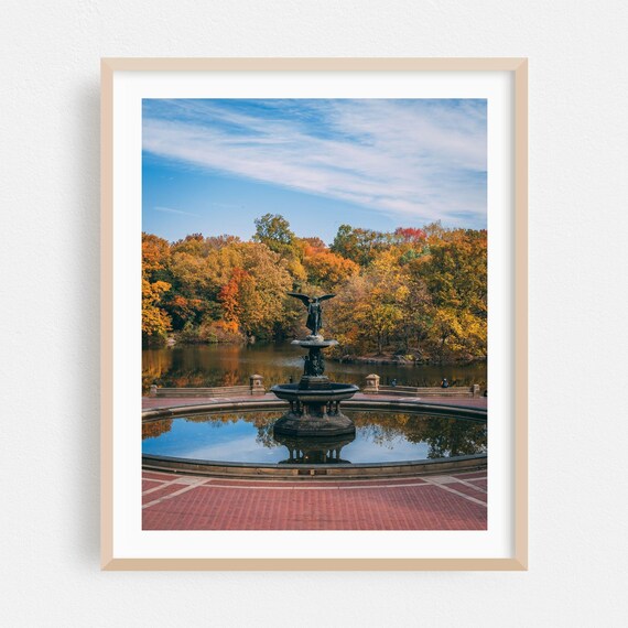 Bethesda Fountain Central Park Autumn Foliage Photo Poster New York City