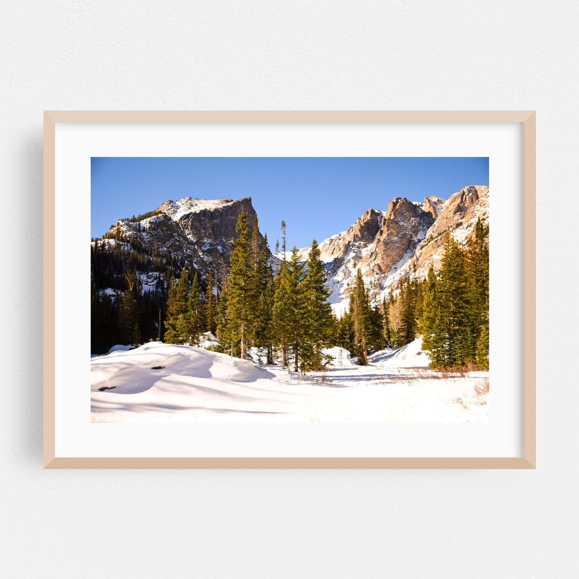 Sunny Colorado Snowy Mountain Peaks Evergreen Winter Photo Poster